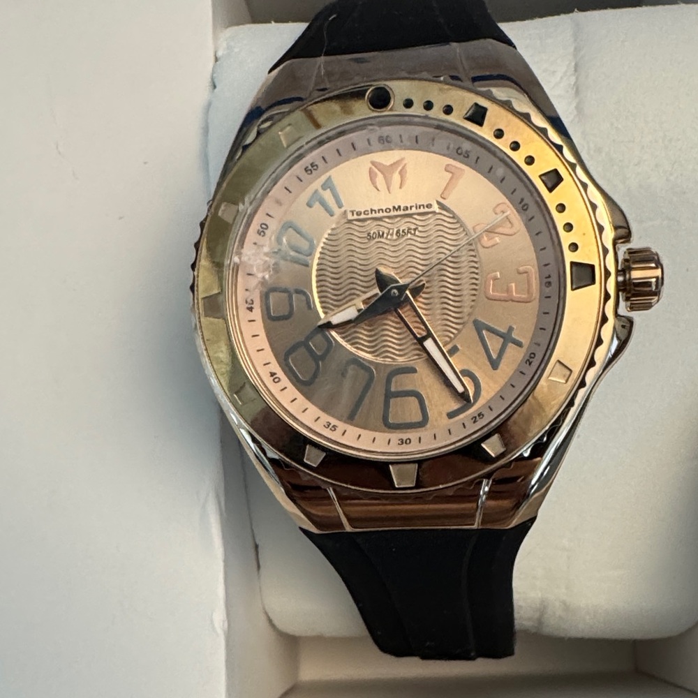 Invicta TechnoMarine Gold and Black Unisex Watch